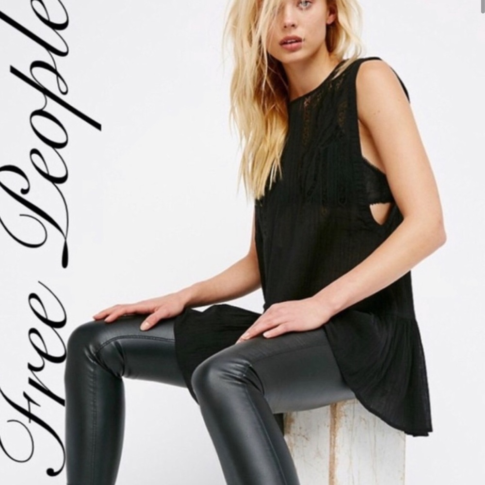 Free People Black Lace Imaginary Tunic